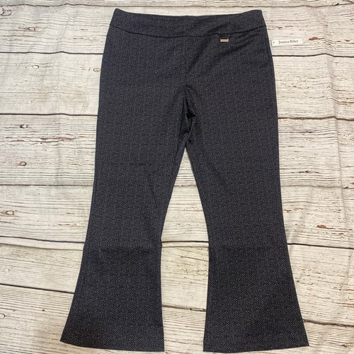 Pantalones de vestir Jessica Riley de pierna ancha para mujer talla Petite PXL negro gris NUEVO - Imagen 2 de 8
