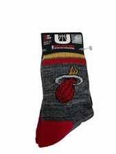 NBA Miami Heat Kids Crew Socks Shoe Size 9-4 3 Pair New