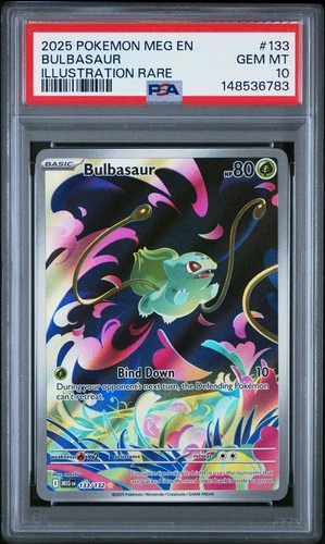 Pokemon TCG Bulbasaur 133/132 Mega Evolution Illustration Rare PSA 10 GEM MINT