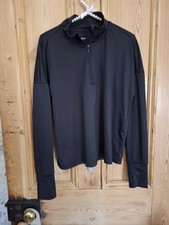 Size 12 To 14 Black Stretchy Sports Top Long Sleeves Pit To Pit 22 To 24 Inches