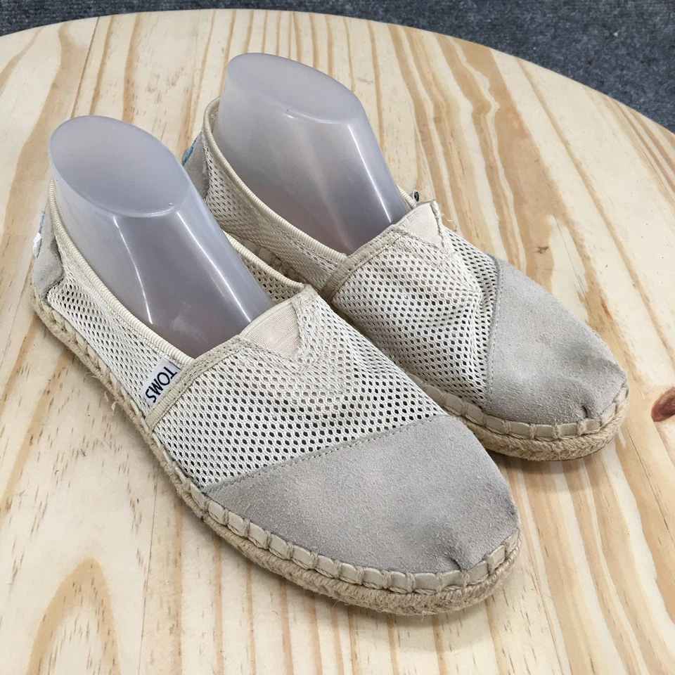 TOMS Zapatos Mujer 5.5 Beige Malla Gamuza Sin Cordones Alpargatas Informales Cómodos Planos Foto 3 de 4
