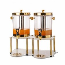 Dual Beverage Dispenser Detachable for Buffet, Hotel Breakfast