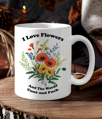 Lustige florale schwörende Tasse | unhöfliche Kaffeetasse für Erwachsene | freche Neuheit Geschenk | Flo