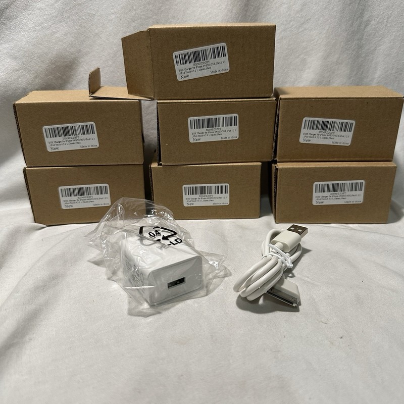 For iPhone 4 4S 4G 3GS iPod Touch USB Charger Charging Cable Cord White x7 Boxes
