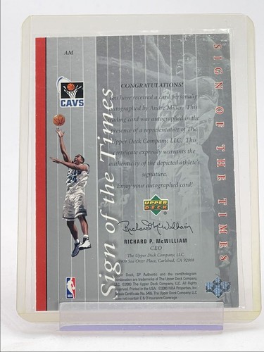 ANDRE MILLER 2000-01 UD SP AUTHENTIC SIGN OF THE TIMES AUTOGRAPH AUTO Q4865 - Picture 2 of 2