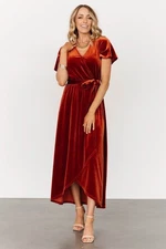 Baltic Born Nadine Velvet Midi Dress Rust/Small