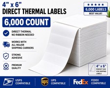 6000 Fanfold 4x6 Direct Thermal Label. High Quality.Certified by UPS 4"X6" Label