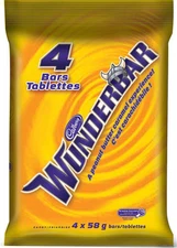 Cadbury Wunderbar Candy, 4ct/58g/2 oz