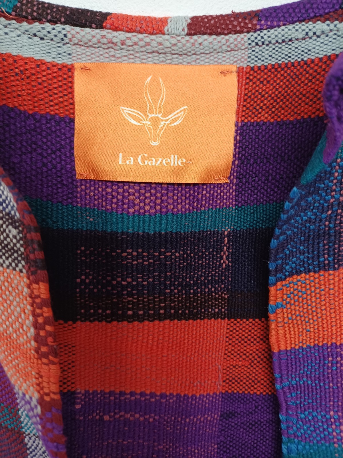 La Gazelle Fringed Multicolour Plaid Waistcoat Gilet One Size Approx M Artisan image 4