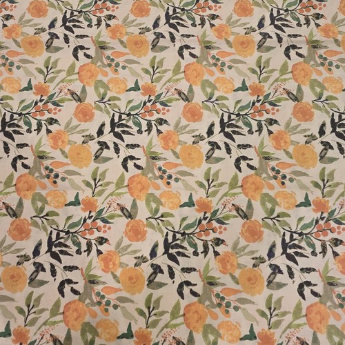 Tessuto Jo-Ann Keepsake Calico nuovo, non lavato motivo floreale pesca e verde - Foto 2 di 5