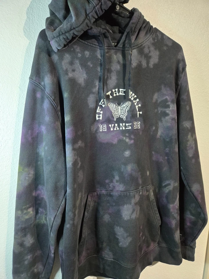Suéter Vans Off The Wall Talla Grande Mariposa Trippy Tie Dye Retro Skate Sudadera con Capucha Foto 2 de 4
