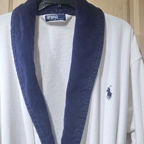 POLO RALPH LAUREN - Accappatoio da bagno in tessuto di spugna bianco cotone, peluche uomo Big Pony - (O/S) - Foto 4 di 6