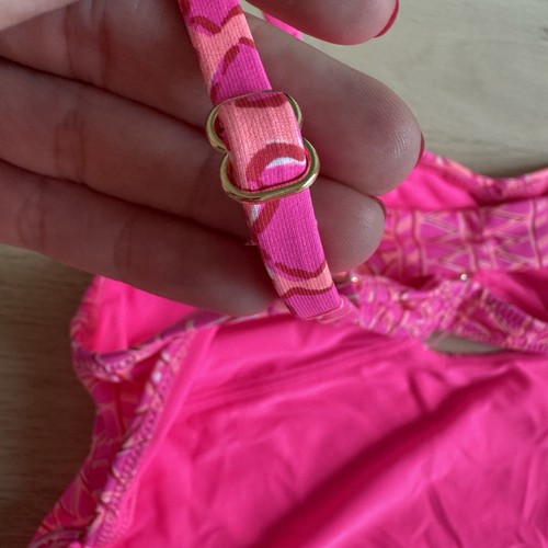 Vineyard Vines Kids Neon Pink Tie Front One-Piece Swimsuit Size XL (16) - Picture 5 of 13