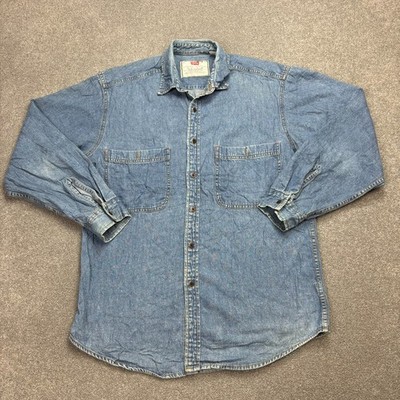 Levis Jeanshemd Erwachsene mittelblau Western Rodeo Cowboy 90s Red Tab USA Herren*