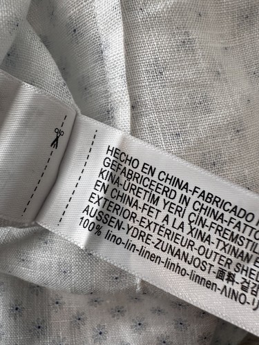 Mens Massimo Dutti White Linen Shirt Blue Floral Pattern Size XL NEW WITH TAGS - Picture 14 of 14