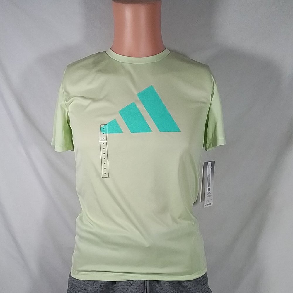 Boy's Adidas Aeroready Logo T-Shirt Almost Lime-Size M-New with