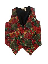 Vintage Christmas Vest Womens Sm-med Y2k Ugly Christmas Bows