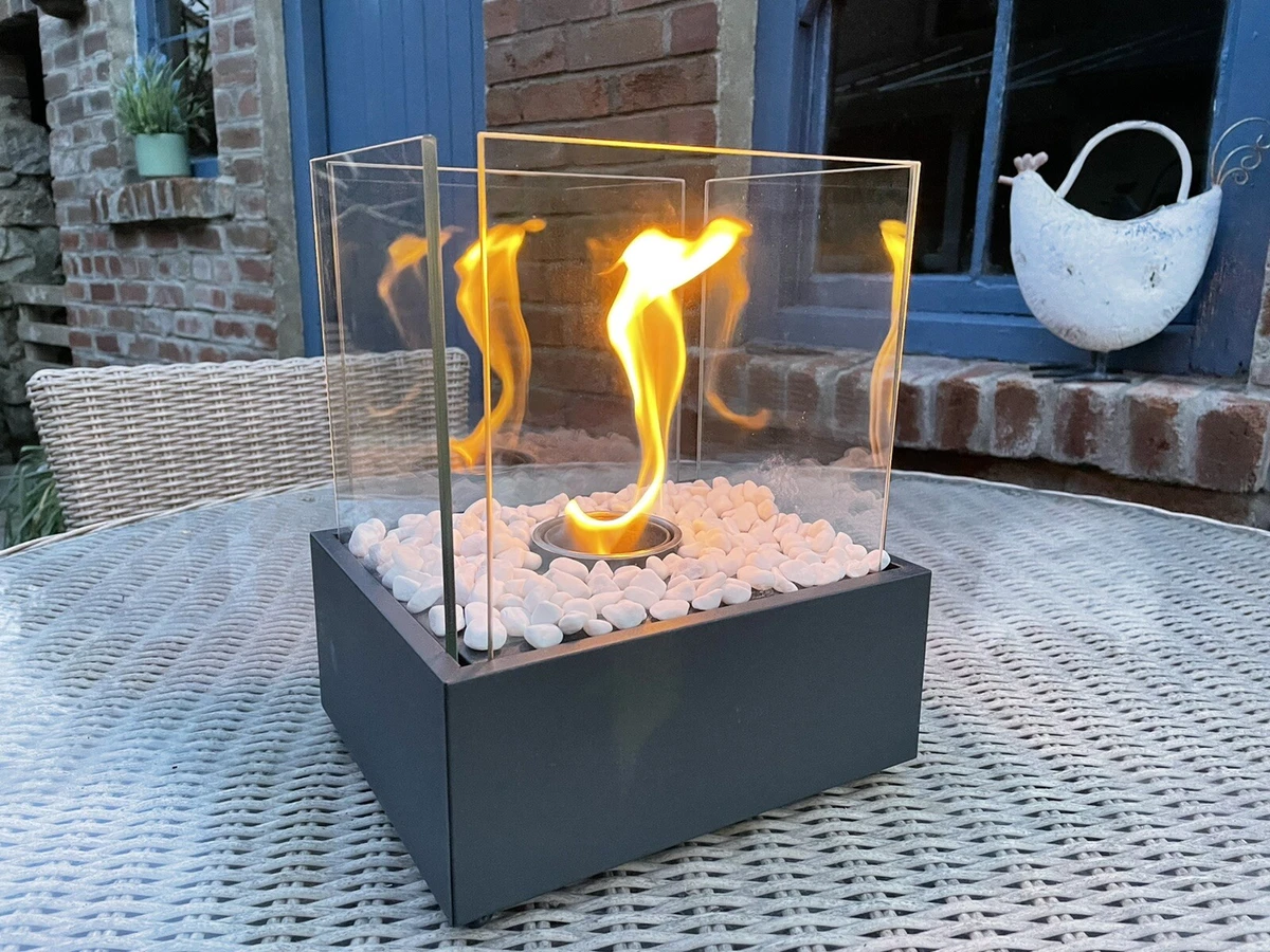 Table Top Fireplace Bio Ethanol Cube Fire Pit Indoor Outdoor Portable  Heater 1 | eBay