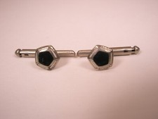 SINGLES 2 5/16" Pentagon Black Vintage Formal Tux Prom Groom Shirt Stud b237