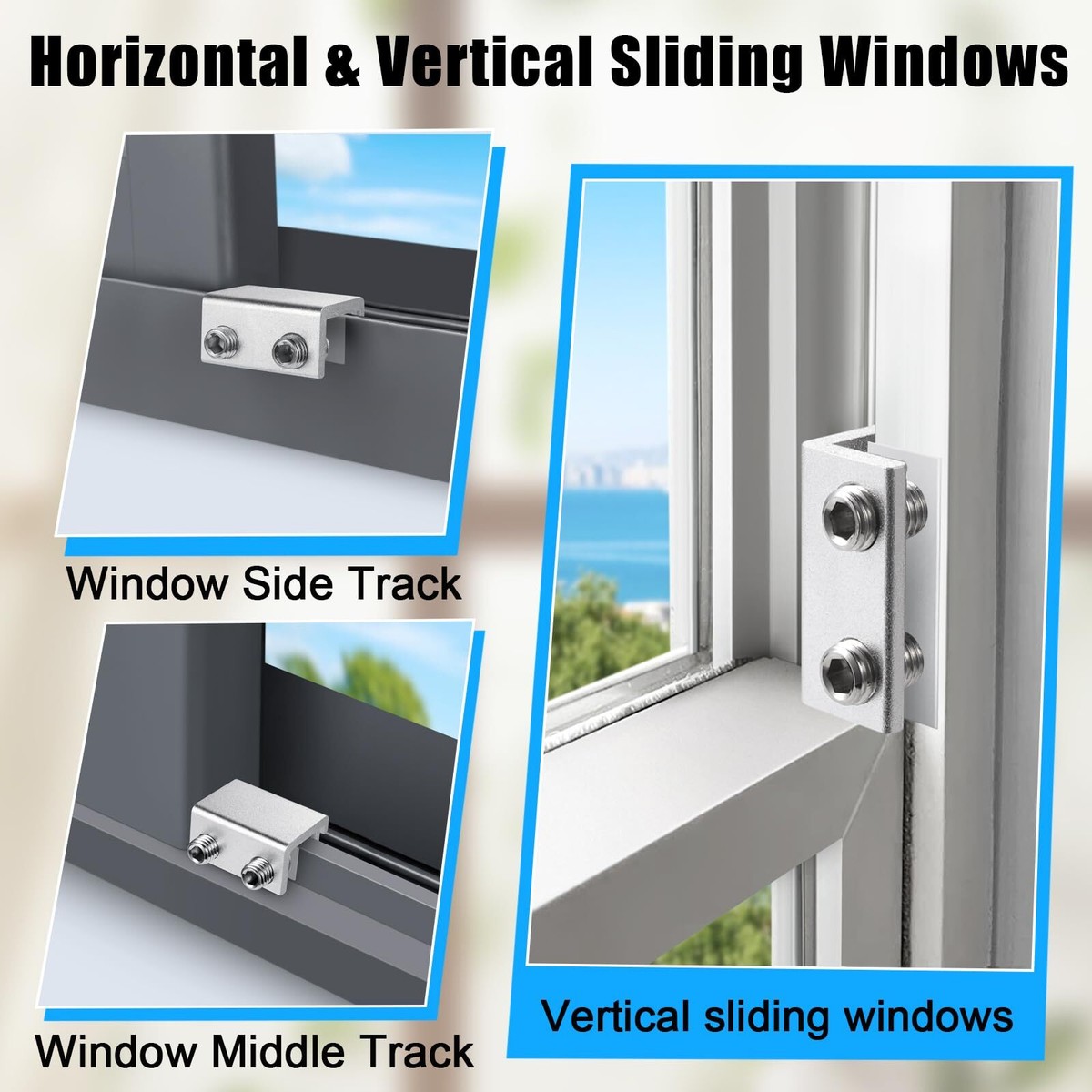 AUTSUPPL Childproof Window Bar Security Locks – 10-Pack Sturdy Plastic Sash Stops For Double-Hung Windows