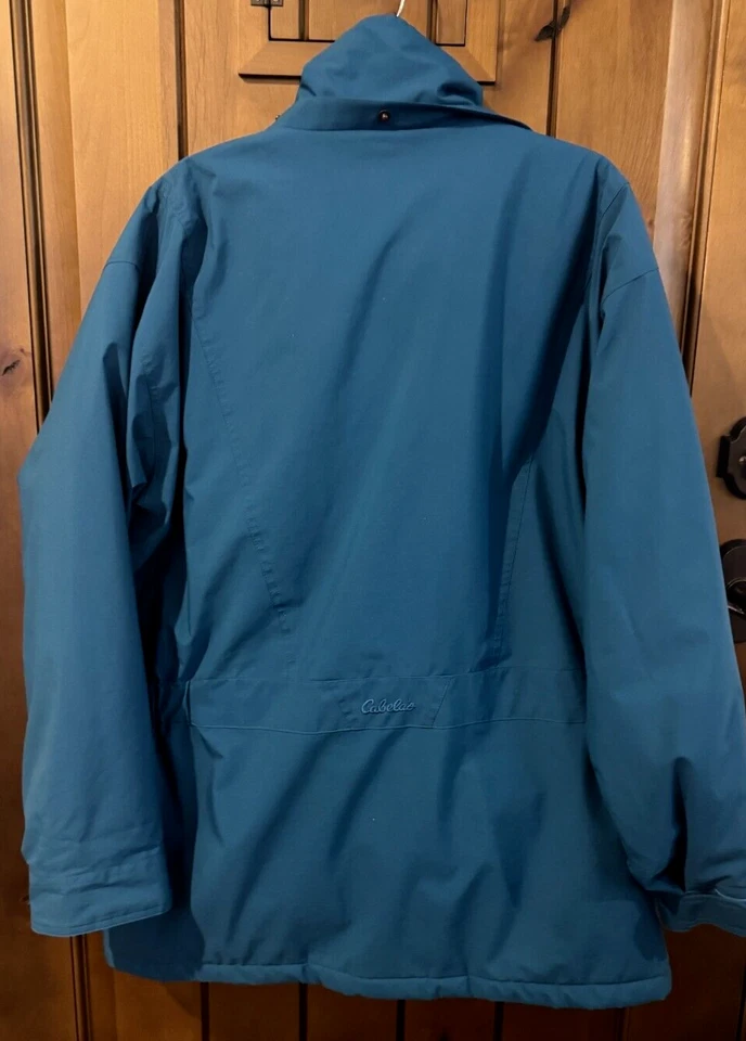 Abrigo Chaqueta Vintage Cabela's Gore-Tex Años 80/90 Retro Azul/Rosa Borde Para Mujer XXL Foto 2 de 4