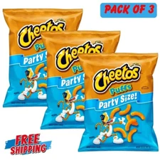 Cheetos Puffs Cheese Flavored Party Size Snack Chips, 13.5 Ounce Bag, 3 Bags