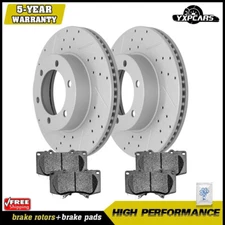 Front Drilled Rotors + Ceramic Brake Pads for 2000 - 2006 Toyota Tundra Sequoia