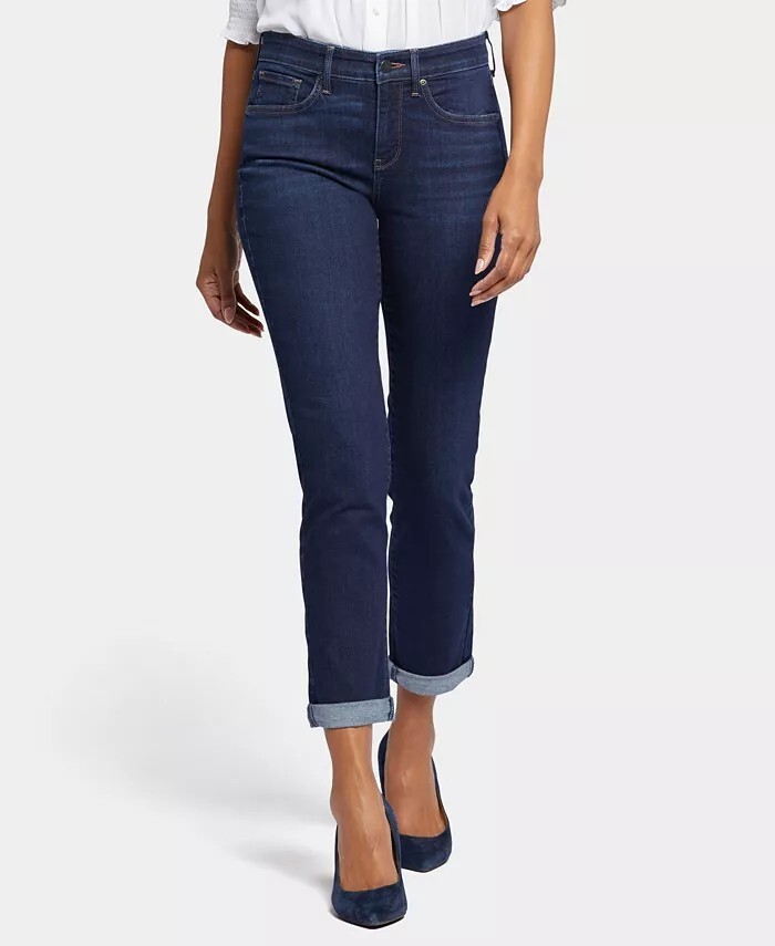 NYDJ Womens Margot Girlfriend Jeans Lift Tuck Sz 6 Blue Palace NWT