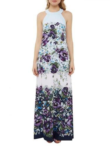 NEW TED BAKER ENTANGLED ENCHANTMENT FLORAL MAXI DRESS SIZE 6 MULTI COLOR |  eBay
