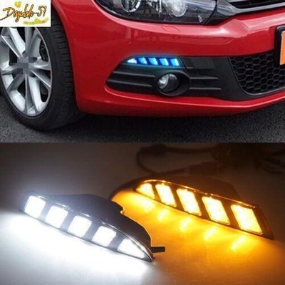 LED DRL Daytime Running Lights Fog Lamps Bumper Fit For VW Scirocco 2009~2014