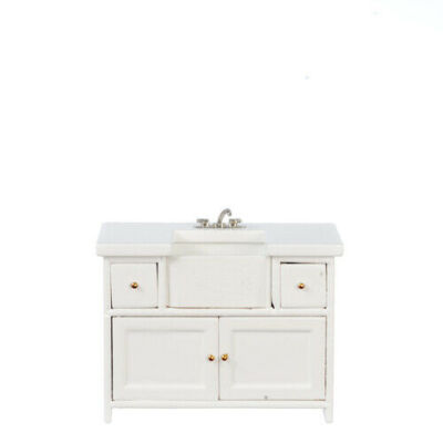 Dollhouse Miniature Small Kitchen Sink in White