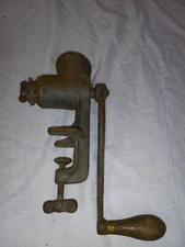 Vintage 1899 Universal No. 1 Food Chopper Meat Grinder Hand Crank Wood cast iron