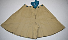 Vintage Shorts Broomsticks Size M 70s Beige Pleated Teal Belt Made USA