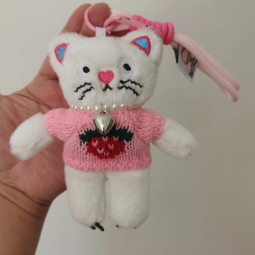 15cm/ 6inch Kawaii Pink Cat Plush Keychain Bag Pendant Cute Soft Toy for Girls - 第 11/19 張圖片