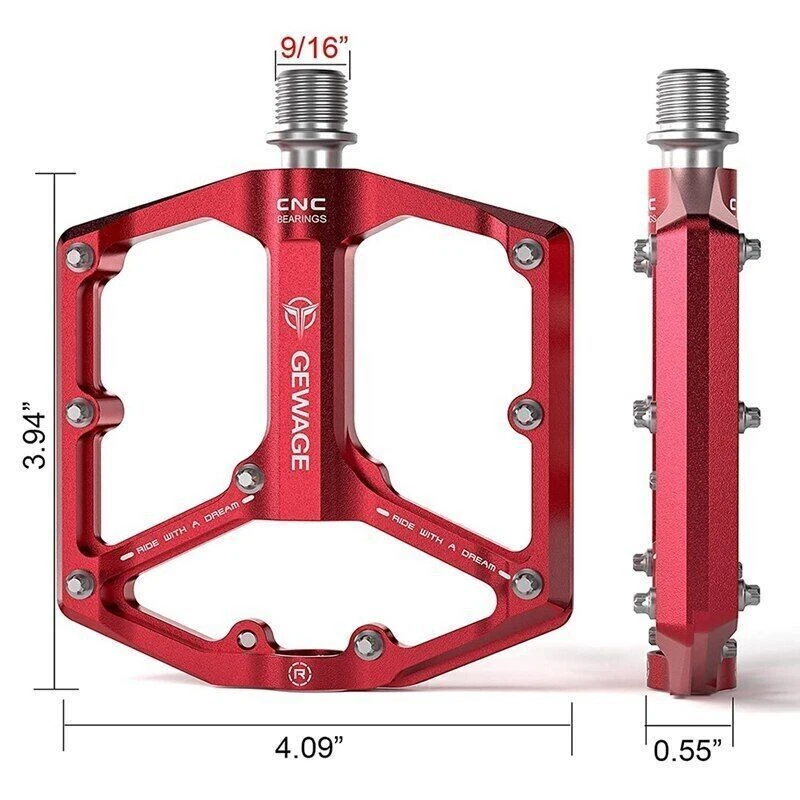 GEWAGE Ultraligero MTB Bicicleta de Carretera Pedales Aluminio Sellado 3 Rodamientos Pedales de Bicicleta Foto 3 de 4