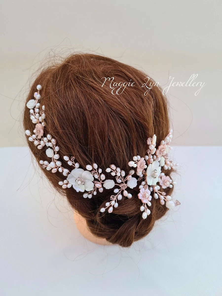 WHISPER | Blush bridal hair pins