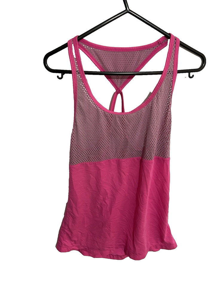 Lorna Jane Pink Running Crop Top Size 8 gym aerobics breathable fitness