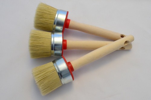 3 di Pennelli Tondi in Setola Pura 55mm, Pittura Gesso Shabby Chic, Cera e Olio. - Foto 2 di 12