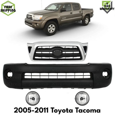 Front Bumper Cover Primed Plastic & Grille Assembly For 2005-2011 Toyota Tacoma