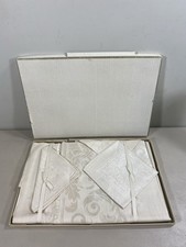 New NOS Damask 7 Piece 2026 Luncheon Set 51" x 51" Tablecloth 6 12"Napkins