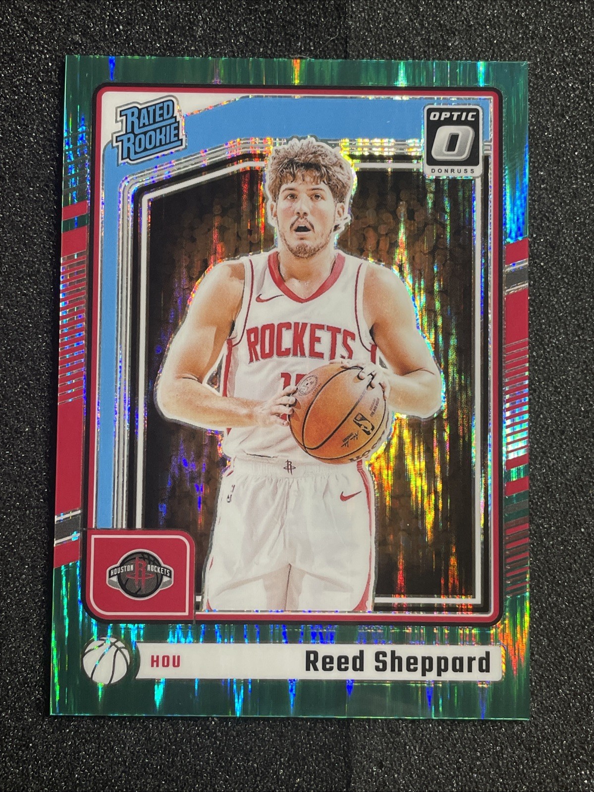 2024-25 Donruss Optic - Rated Rookie Reed Sheppard #255 Green Shock Prizm #/149