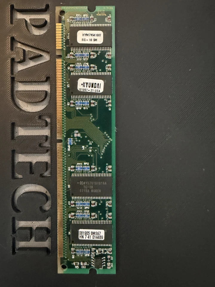 Hyundai 8MB 168prin 66MHz  Unbuffered CL2 168-Pin HYM7V64100TRG-10SM memory - Image 3 of 3