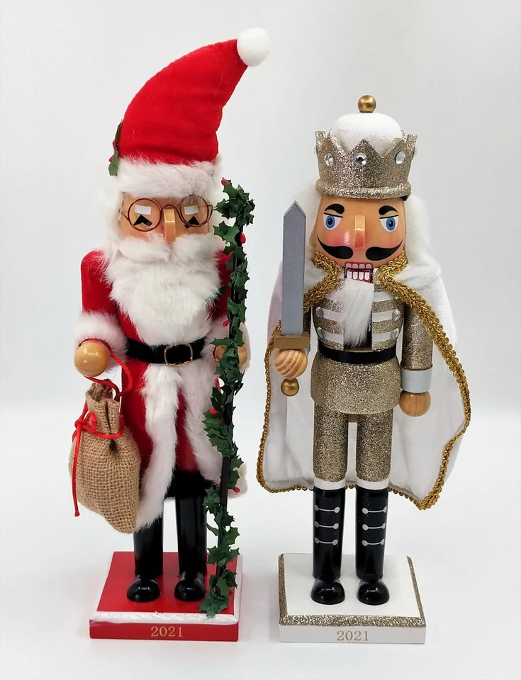 NOS! Lot of 2 Target Workshop 14” Nutcrackers, Santa Claus & Snow King 2021 - Image 3 of 4