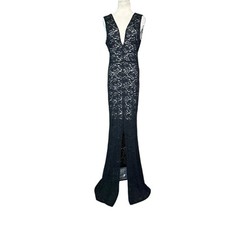 Alice + Olivia Mia Black Lace Maxi Dress size 10