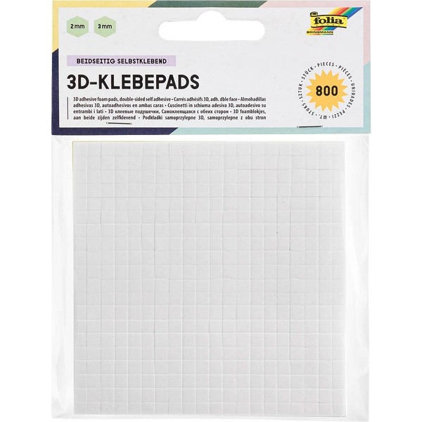 Folia Doppelseitige Klebepads, 0,5 X 0,5 Cm, 800 St.-image