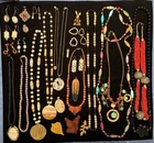 Beautiful Huge Vtg Costume Jewelry Lot Organic Semi-Precious Stone Pearl Crystal