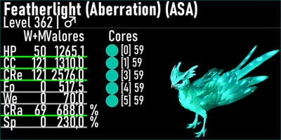 Ark Ascended ASA pve NEW FEATHERLIGHT LEVEL 362 TOP STATS 688M DAMAGE