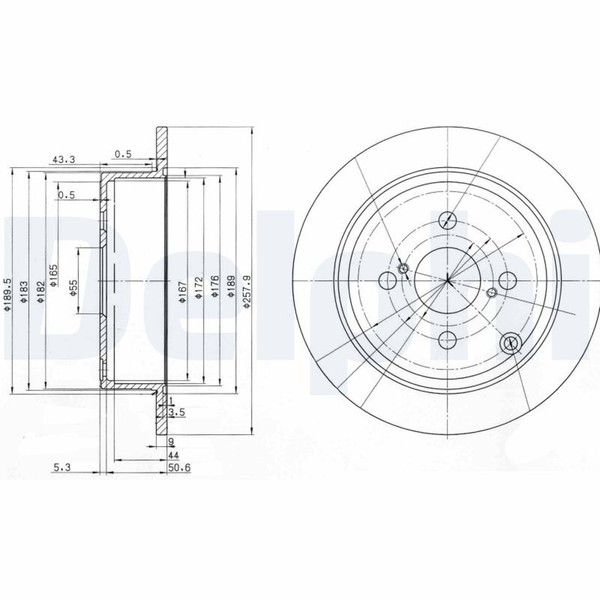 2X Bremsscheibe Delphi BG3889 FüR Toyota Corolla Verso VVT ZZE120_ ZZE120R Vvtl-image