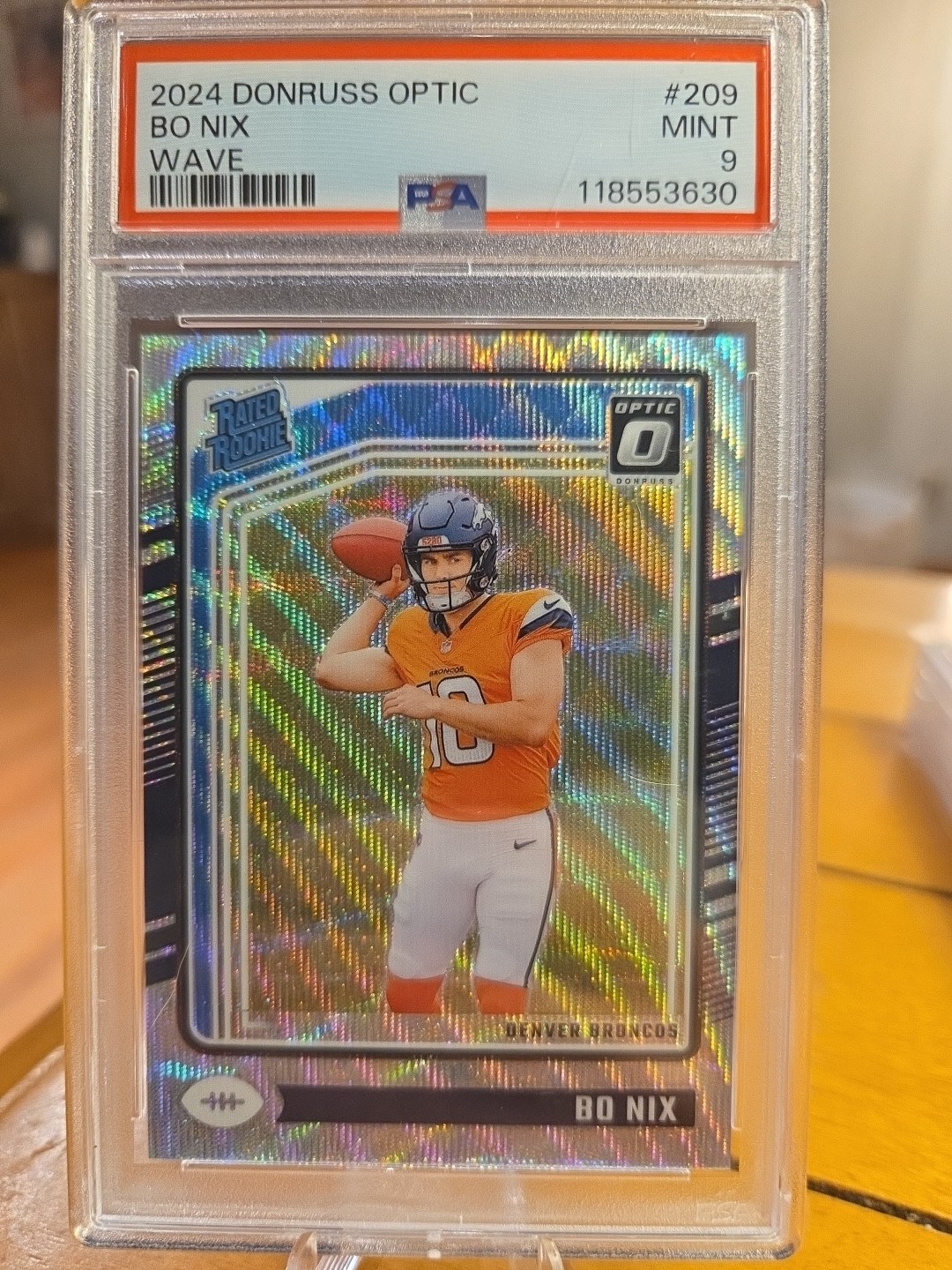 2024 Panini Donruss Optic - Rated Rookie Bo Nix #209 Wave Prizm /300 (RC)