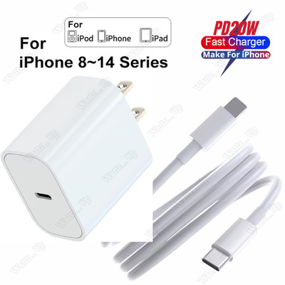 20W PD USB C Fast Charger Block Type C Cable For i Phone 14 13 12 11 Pro XS XR X